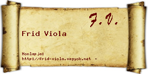 Frid Viola névjegykártya